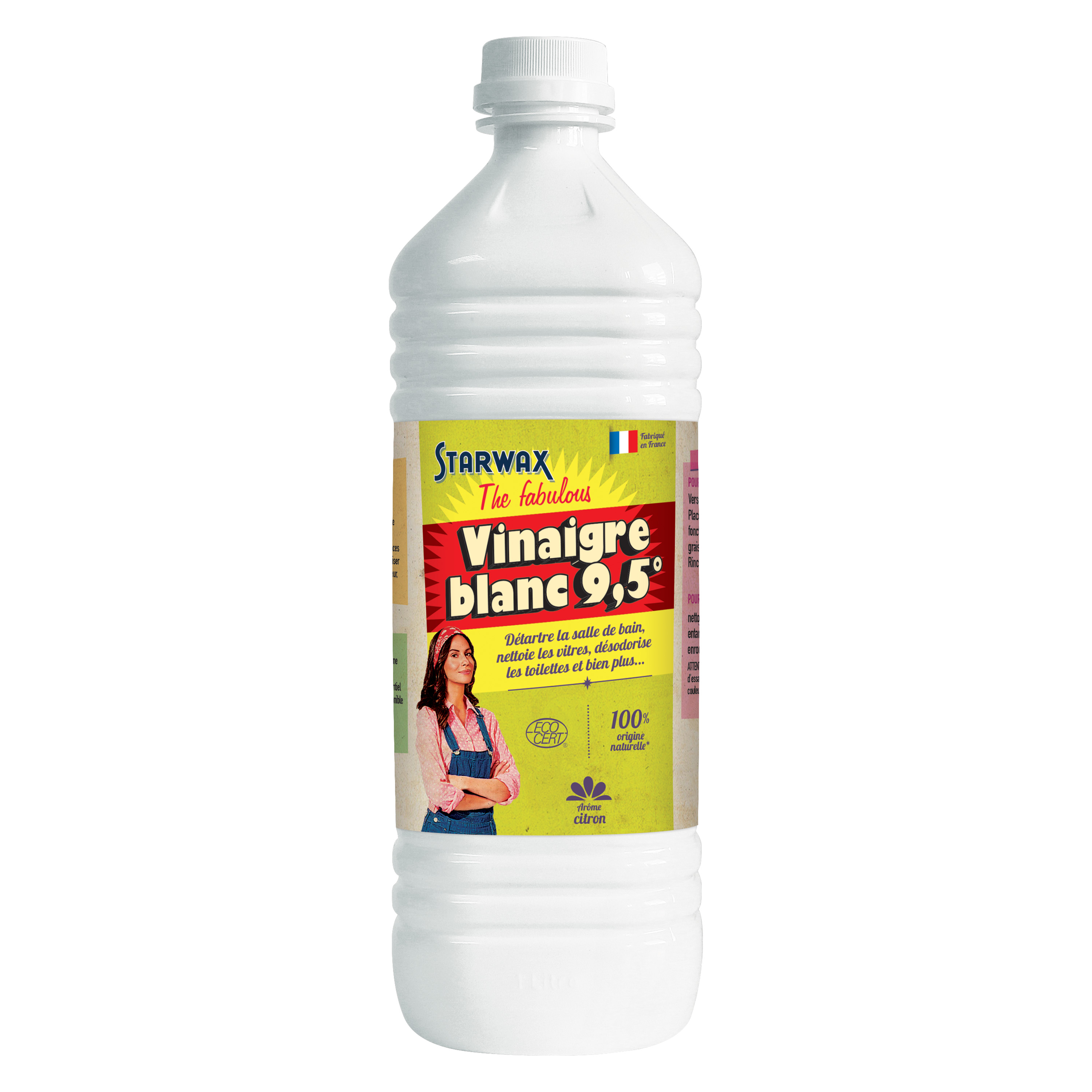 Vinaigre blanc ménager 9,5° citron 1L - STARWAX THE FABULOUS
