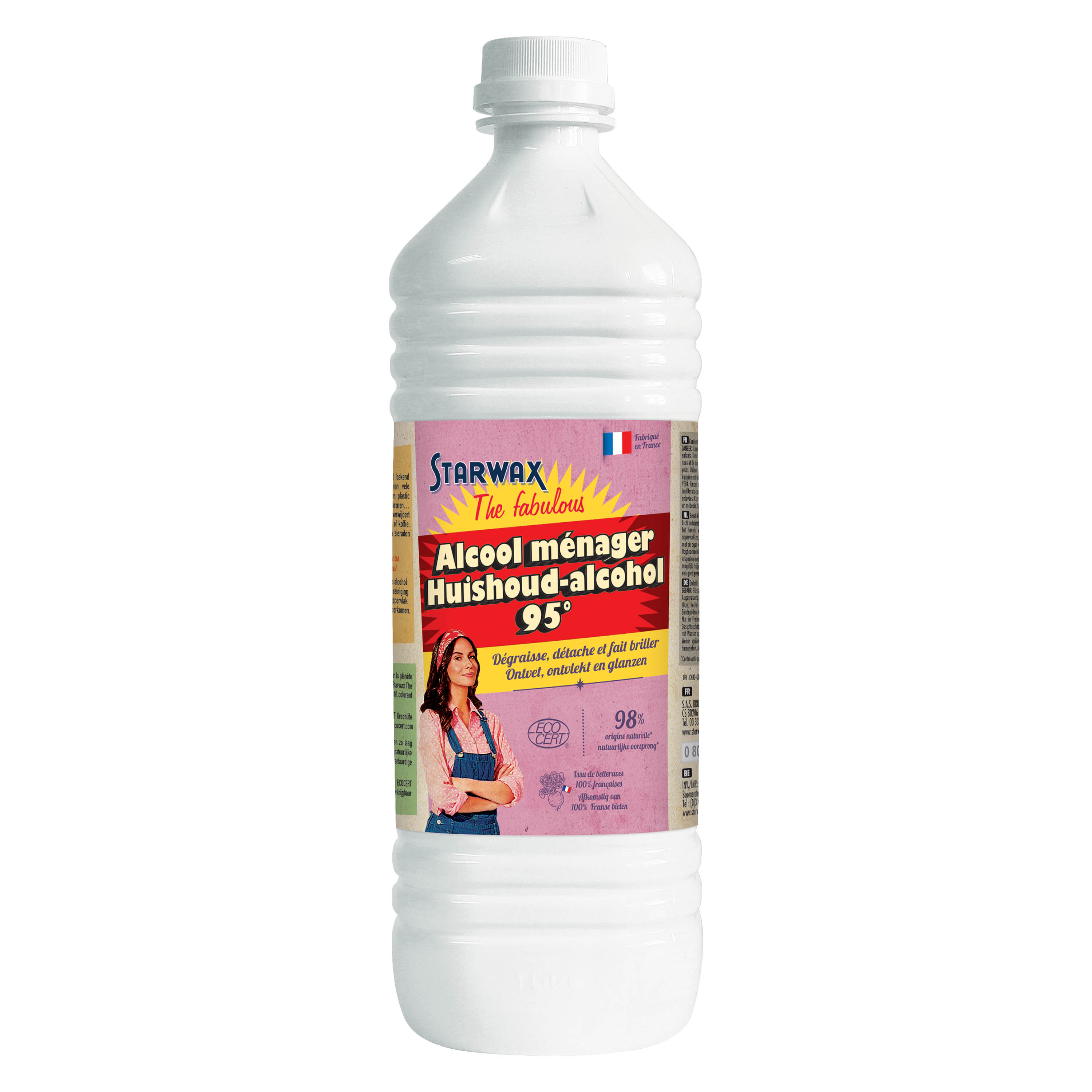 Alcool ménager 95° 1L - STARWAX THE FABULOUS