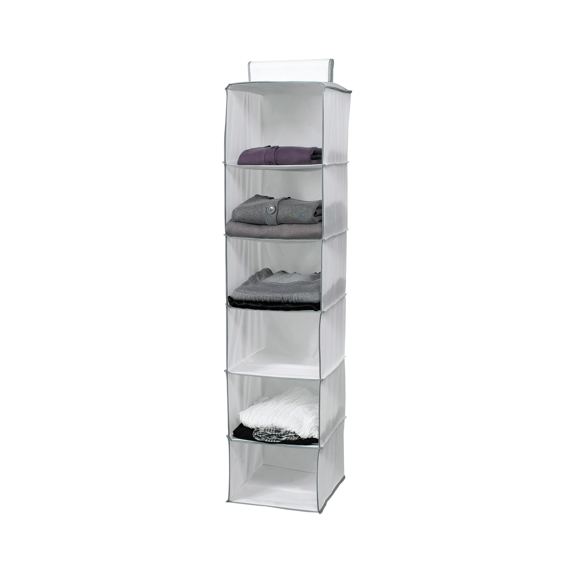 Rangement Pulls 6 Niveaux Blanc/Gris 30x30x128cm