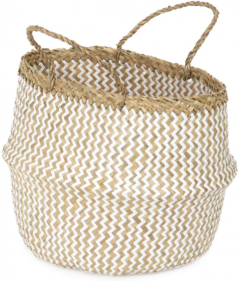 Panier Jonc de mer naturel Belly Taille M 35x32cm - COMPACTOR HOME