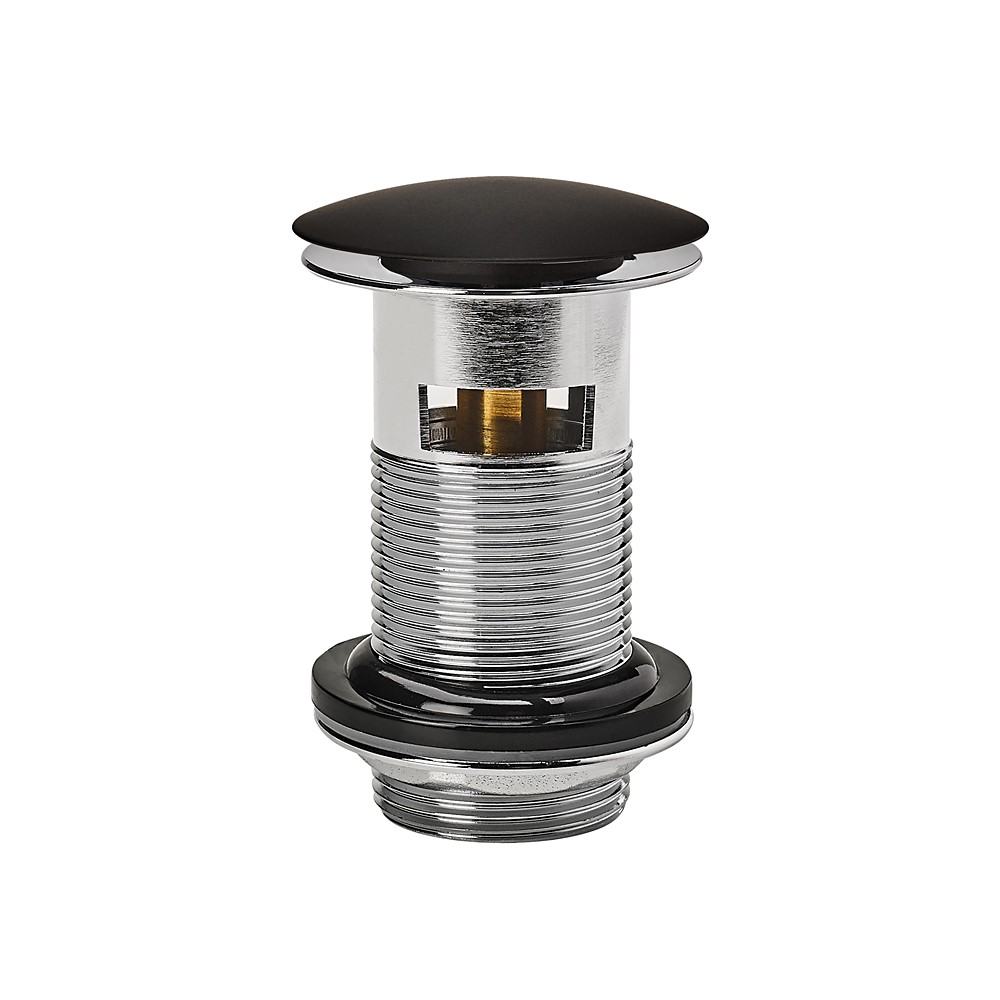 Bonde de lavabo Quick-Clac laiton 75 mm avec trop-plein noir - WIRQUIN