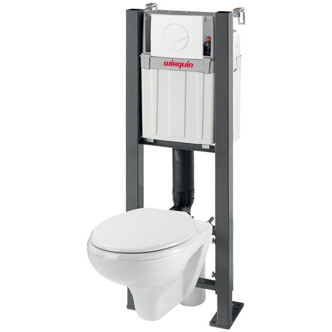 WC suspendu universel Linéo Stone + abattant frein de chute - WIRQUIN