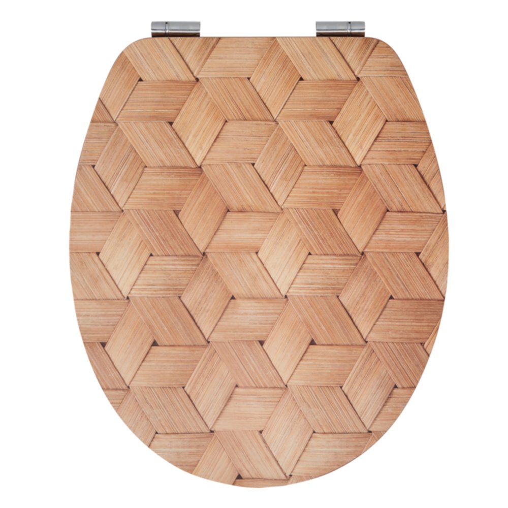Abattant WC fibres de bois MDF Diplomat décor osier - WIRQUIN