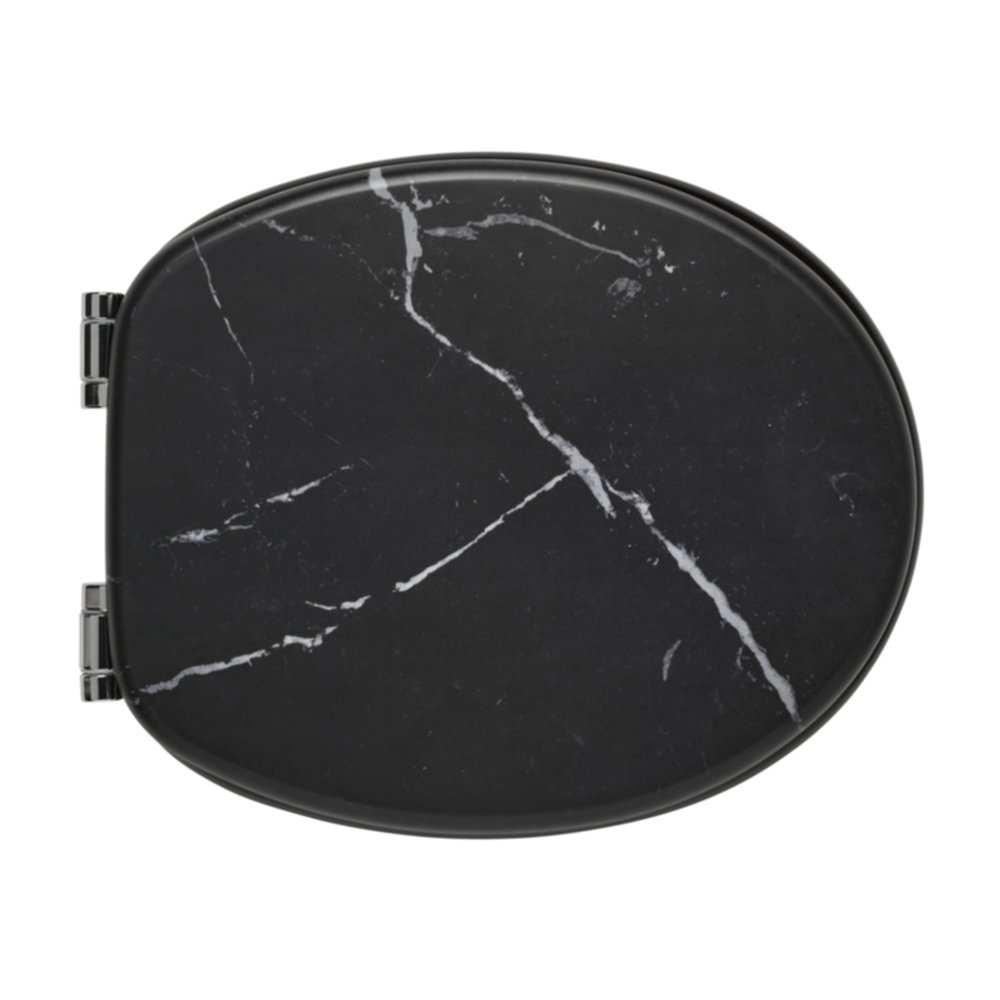 Abattant WC fibre de bois MDF Woody décor marbre noir - WIRQUIN