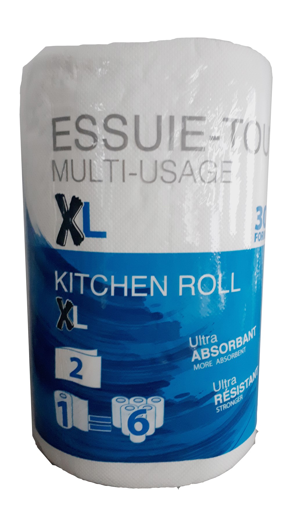 Essuie tout 300feuilles 2plis blanc ecolabel