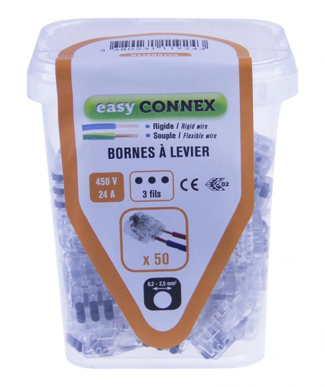 Lot de 50 bornes à levier