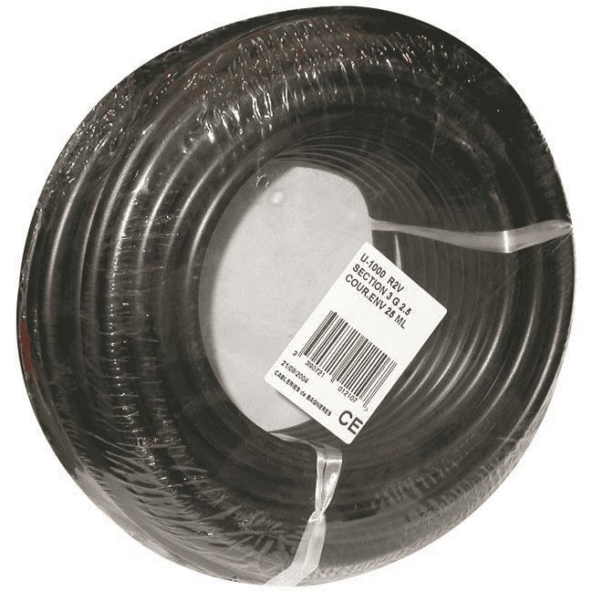 Câble rigide U1000 R2V 25m ELECTRALINE