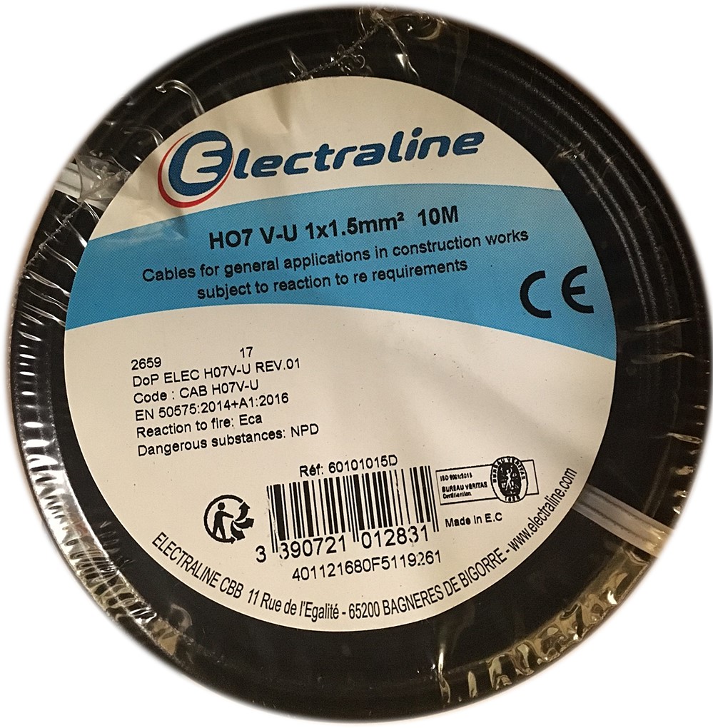 Cour.Film HO7 V-U 1x1.5mm² Noir 10M
