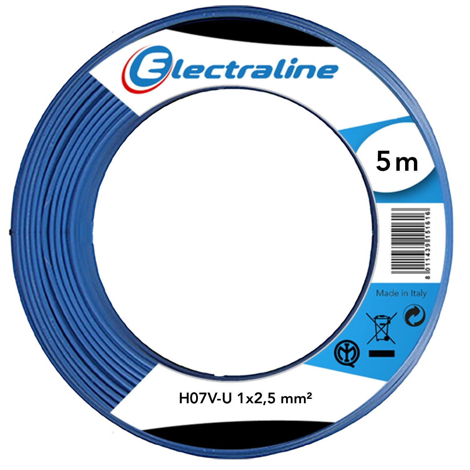 Cour.Film HO7 V-U 1x2.5mm² Bleu 5M