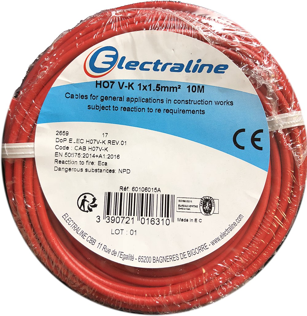 Cour.Film HO7 V-K 1x1.5mm² Rouge 10M