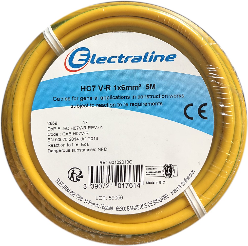Cour.Film HO7 V-R 1x6mm² V/Jaune 5M