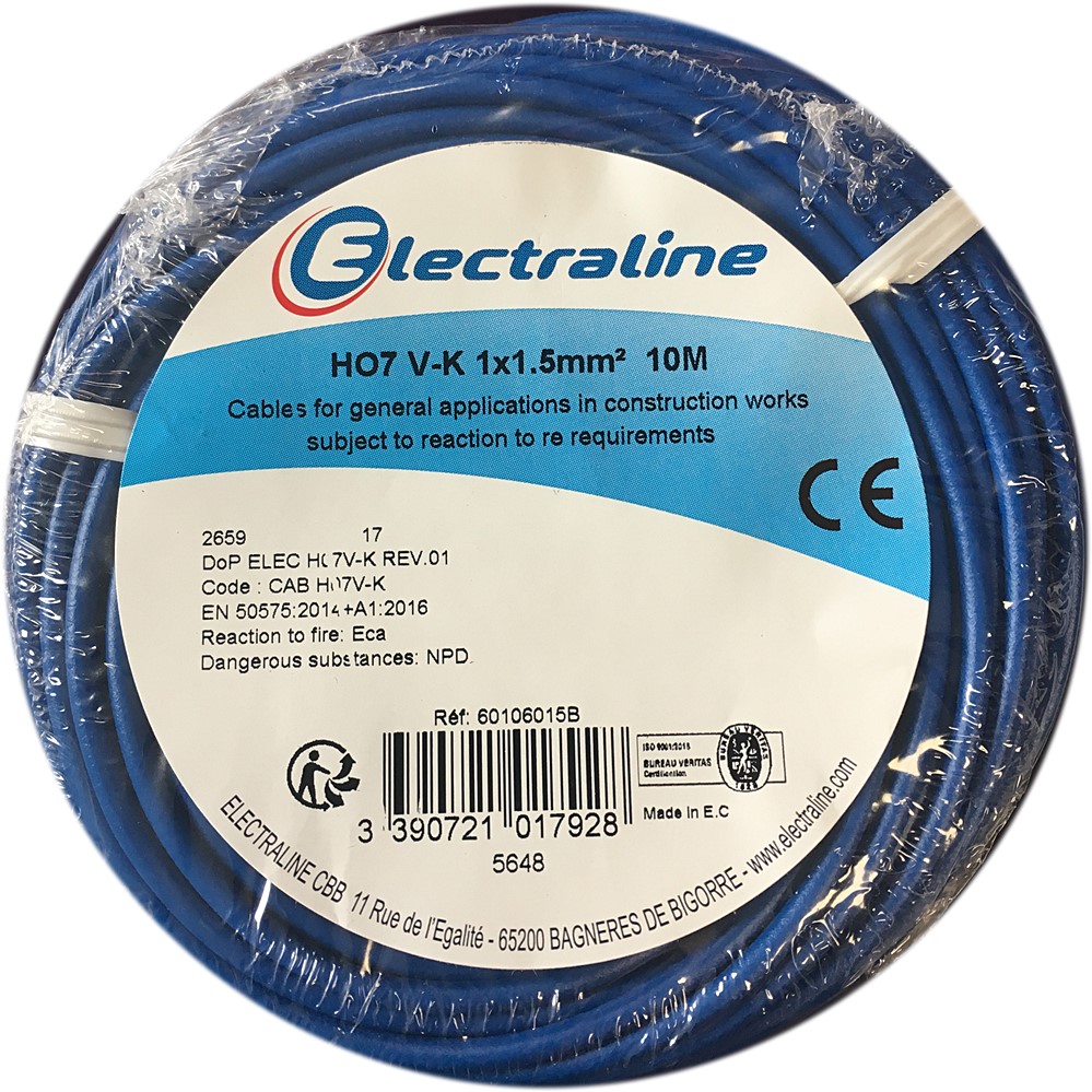 Cour.Film HO7 V-K 1x1.5mm² Bleu 10M