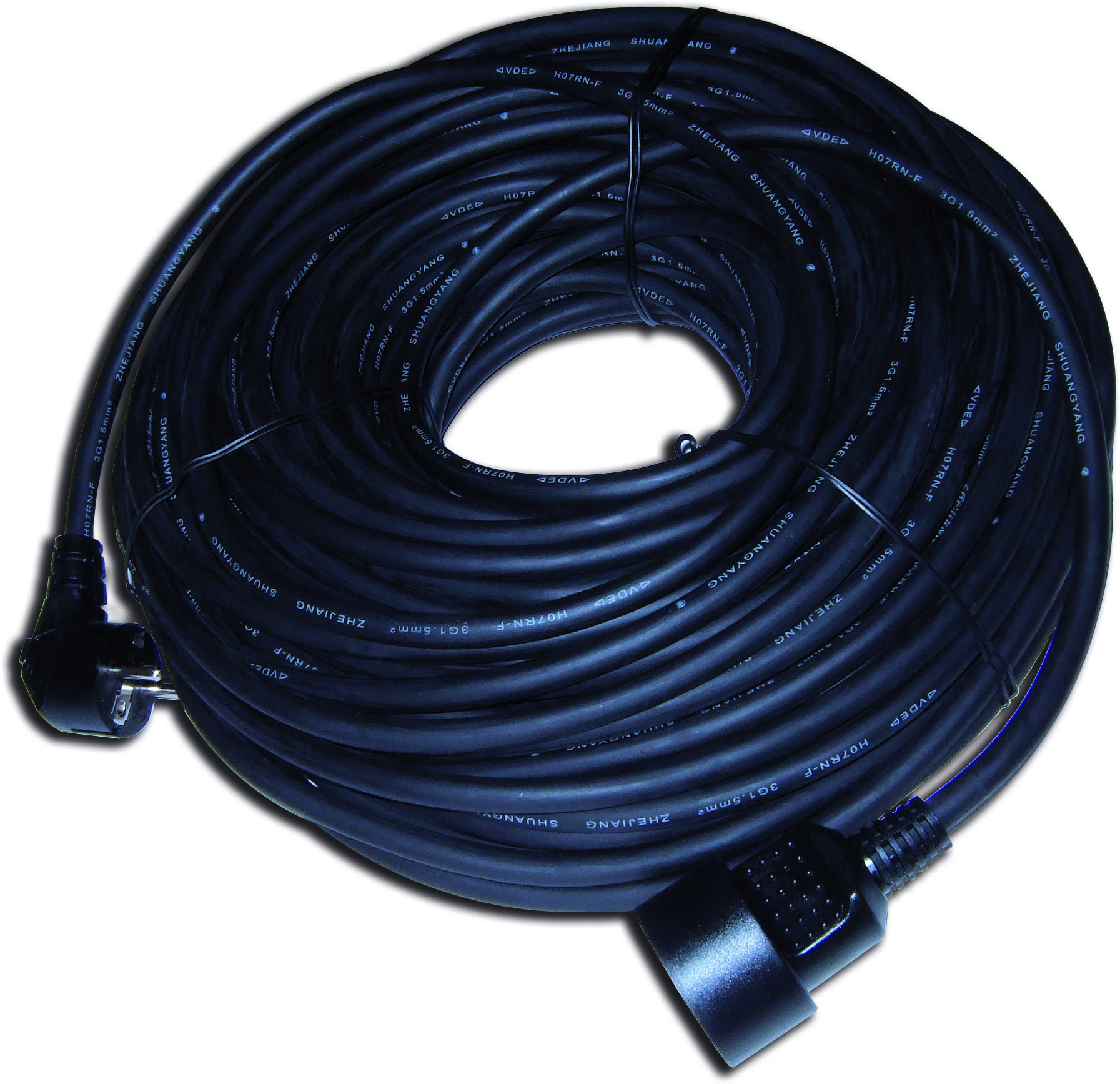 Rallonge électrique de chantier HO7 RN-F Section 3G1,5 mm² 25m noir