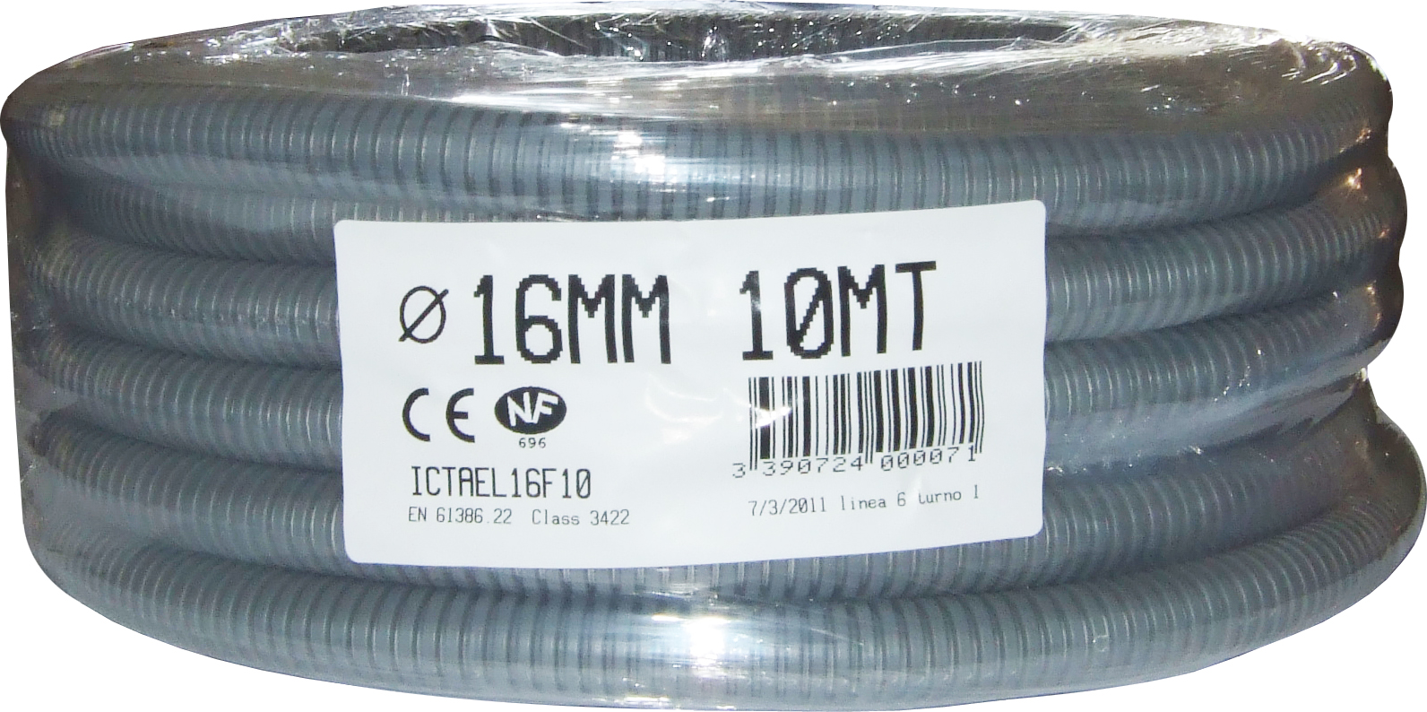 Gaine ICTA avec tirefil 16mm² 10m gris ELECTRALINE