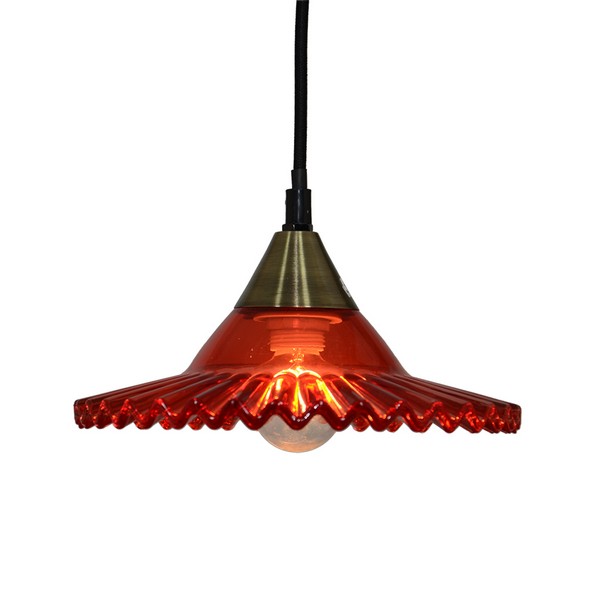 Suspension pitine verre rouge