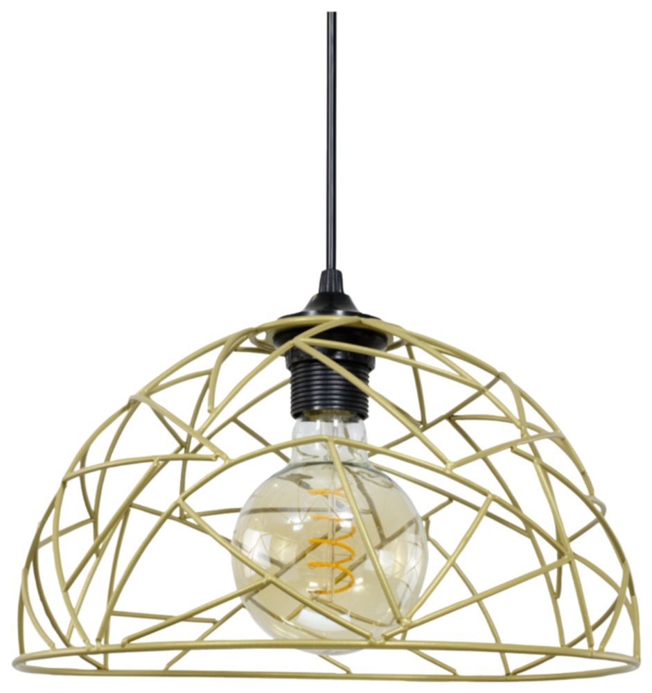 Suspension métal Ostane Ø30cm E27 8W Doré - BOUDET