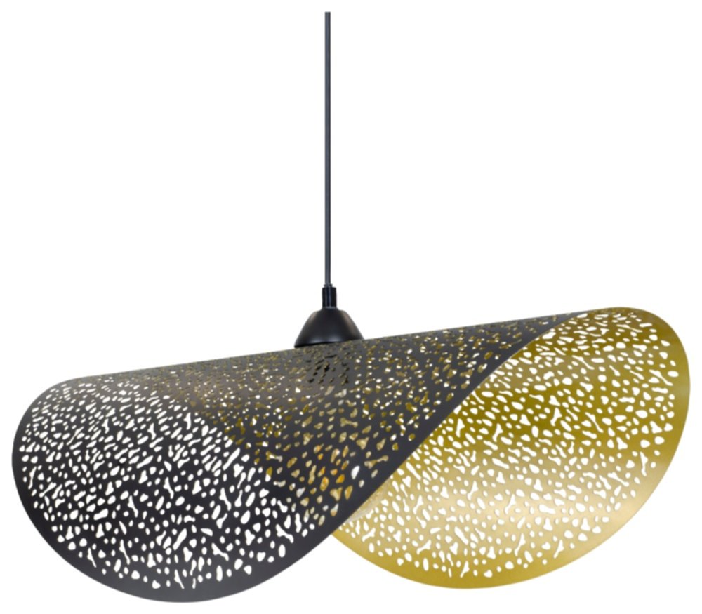 Suspension Nisley métal Ø60xH16cm E27 Noir/Or - C CREATION
