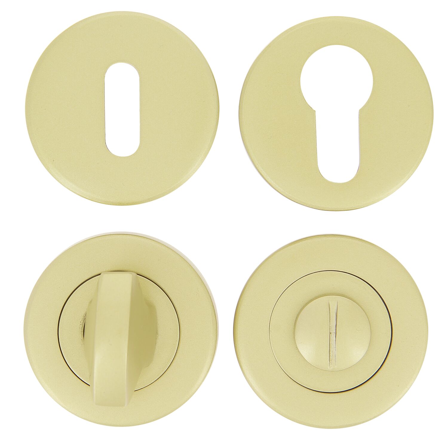 Rosace clé ronde laiton satiné x2 - LINEA BERTOMANI