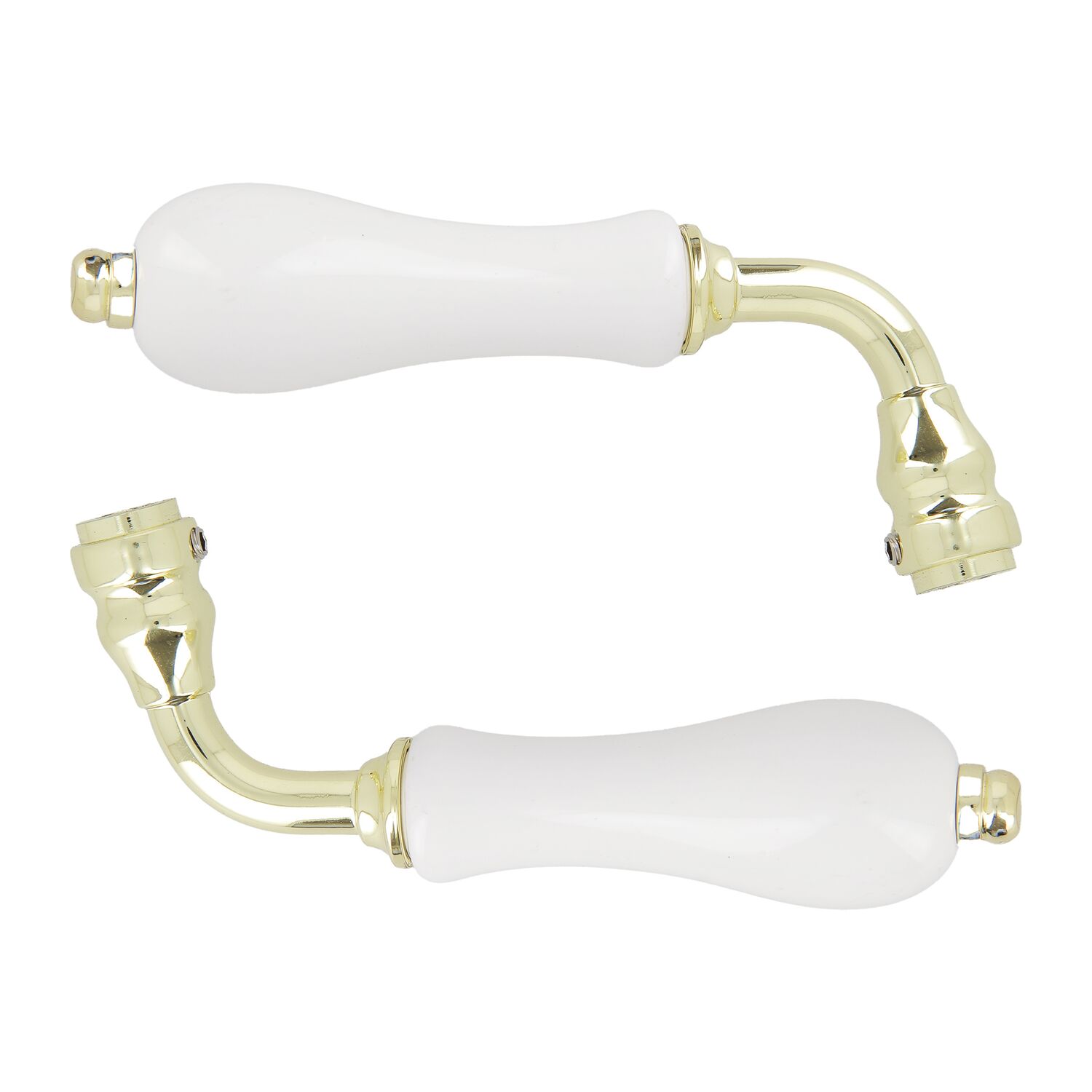 2 béquilles porcelaine blanc/laitonné - LINEA BERTOMANI