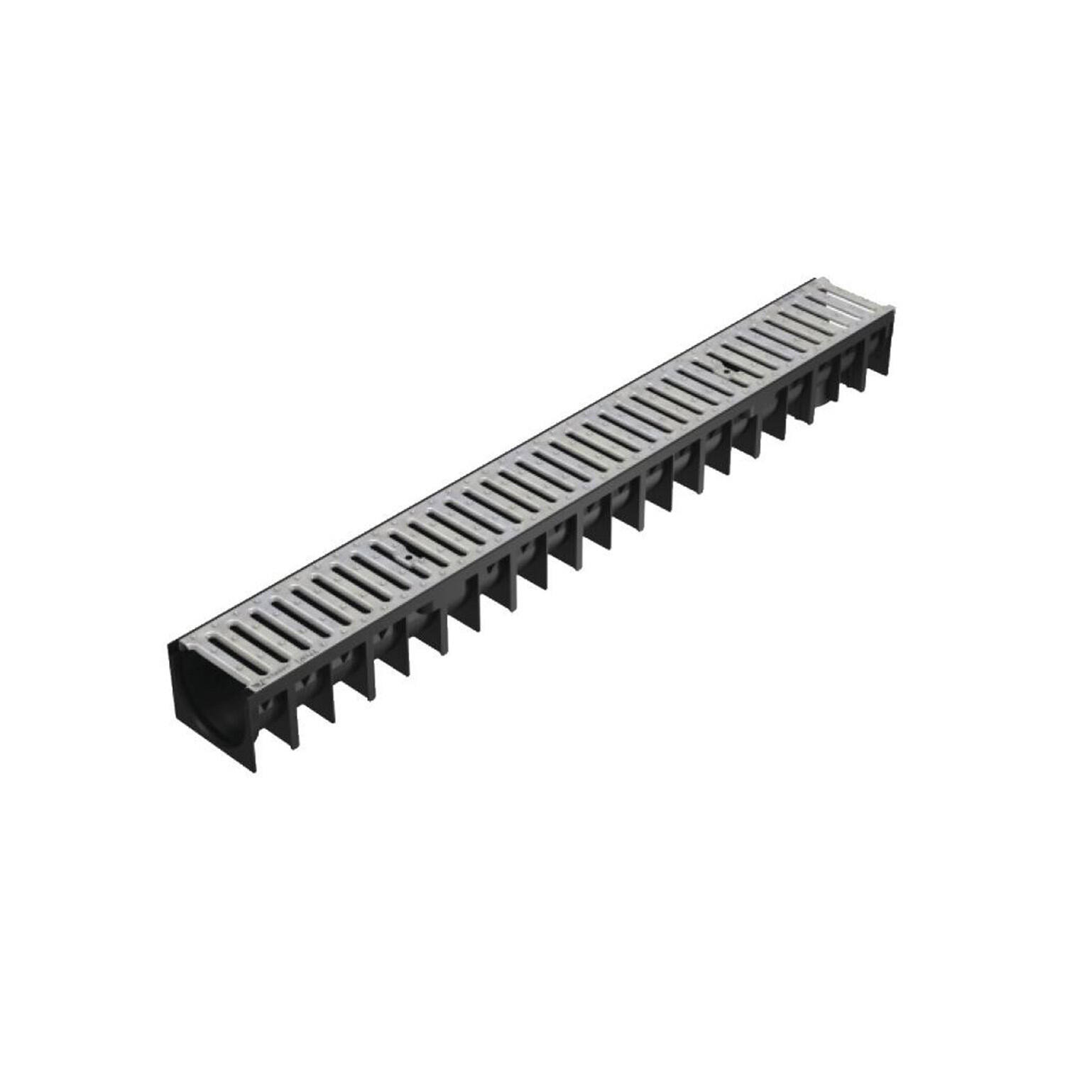 Caniveau polypropylène 100x12x9,2cm + grille acier galvanisé - FITT