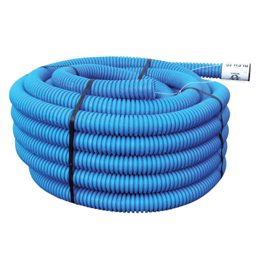 Gaine pour réseaux enterrés bleue Ø 40 mm x 15 m - FITT