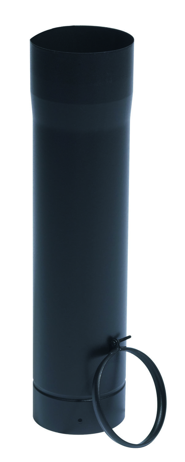 Tuyau coulissant émail noir mat + bague de réglage
