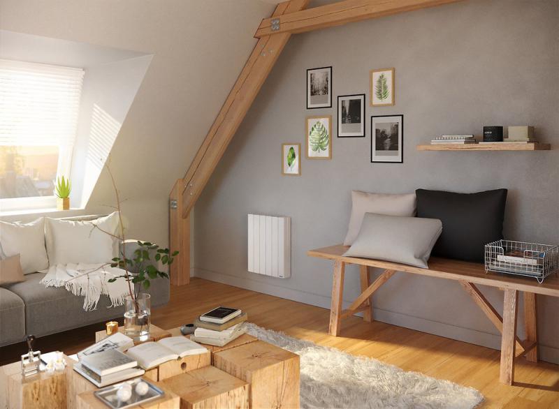 Radiateur inertie fluide Orosi 1500W horizontal blanc - SAUTER