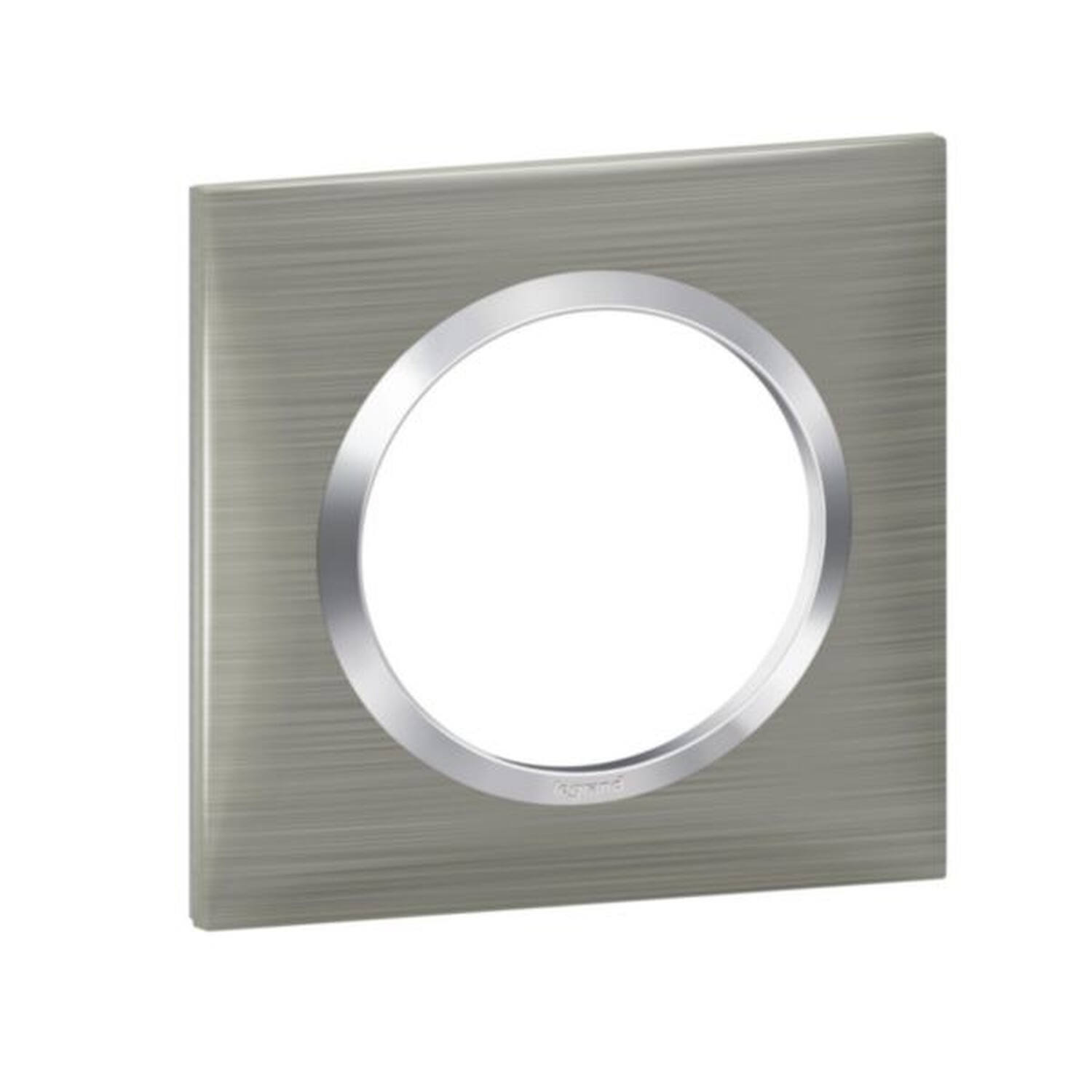 Plaque 1 Poste Carre Dooxie Inox Brosse - LEGRAND