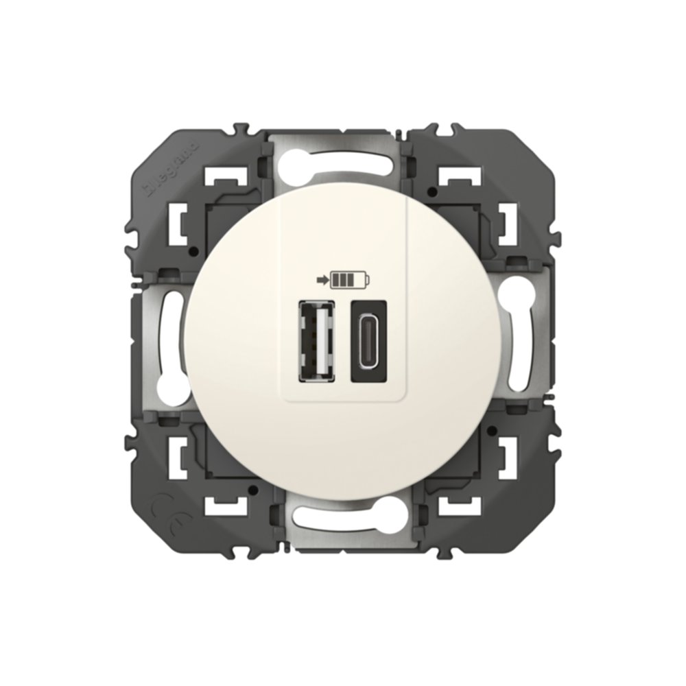Prise double USB A + C Dooxie 3A 15W blanc
