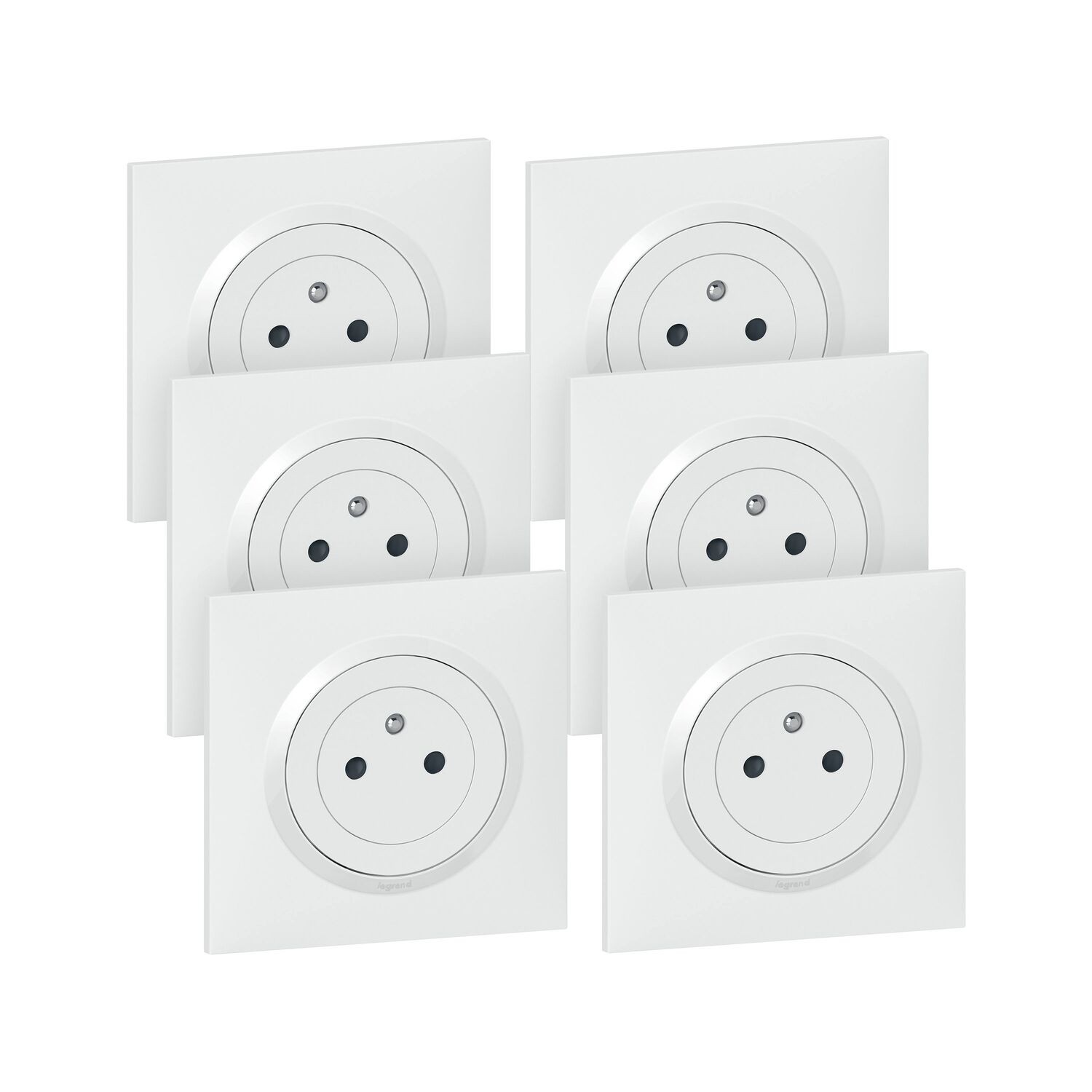 Lot de 6 prises 2P+T Dooxie - LEGRAND