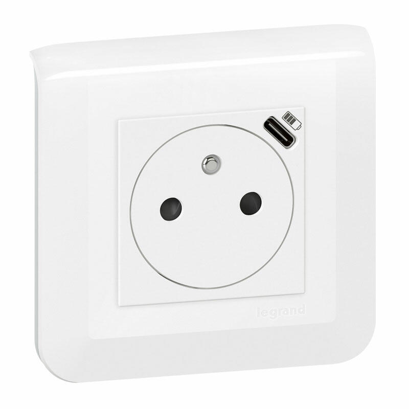 Prise de Courant USB Compet Type C Blanc