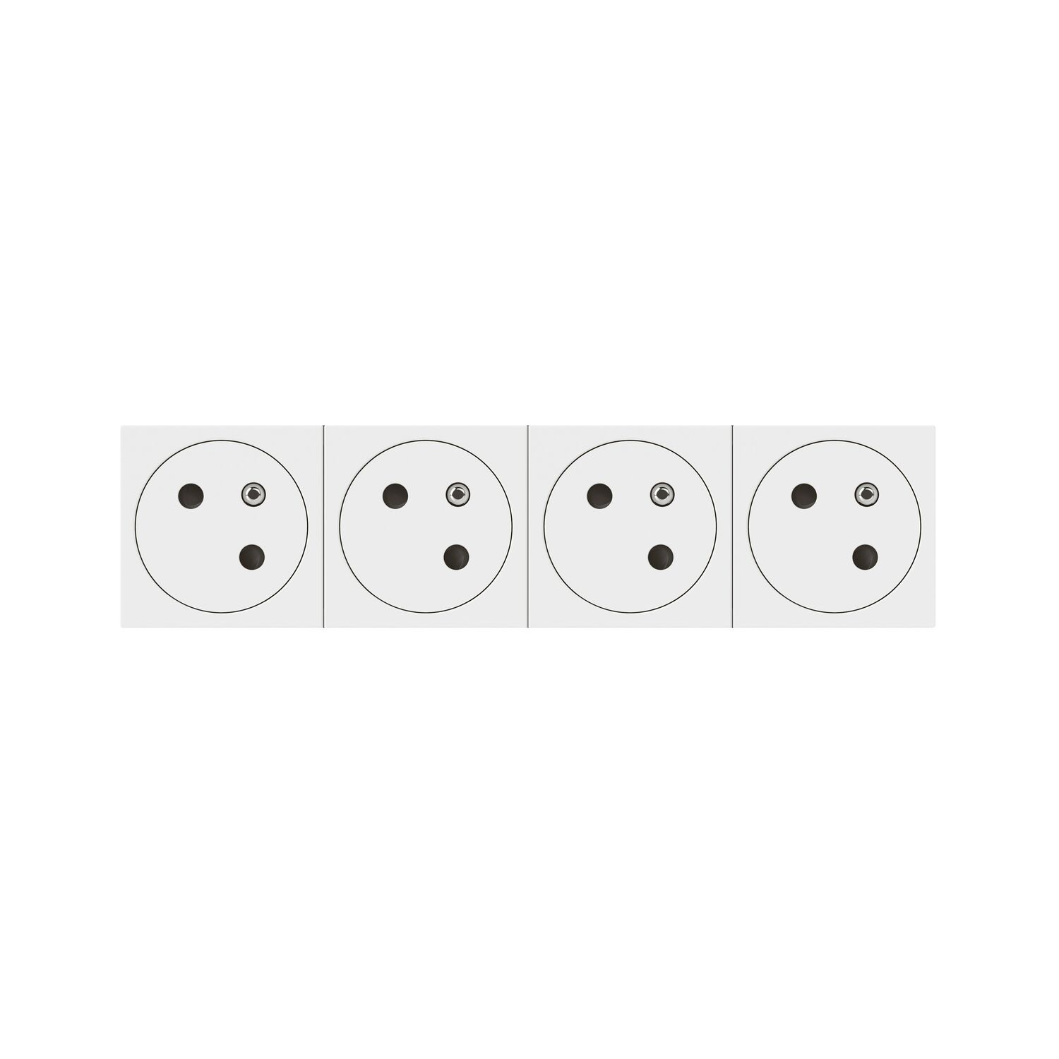 4 Prises Mosaic avec Terre Composables Précâblées 8 Modules Blanc