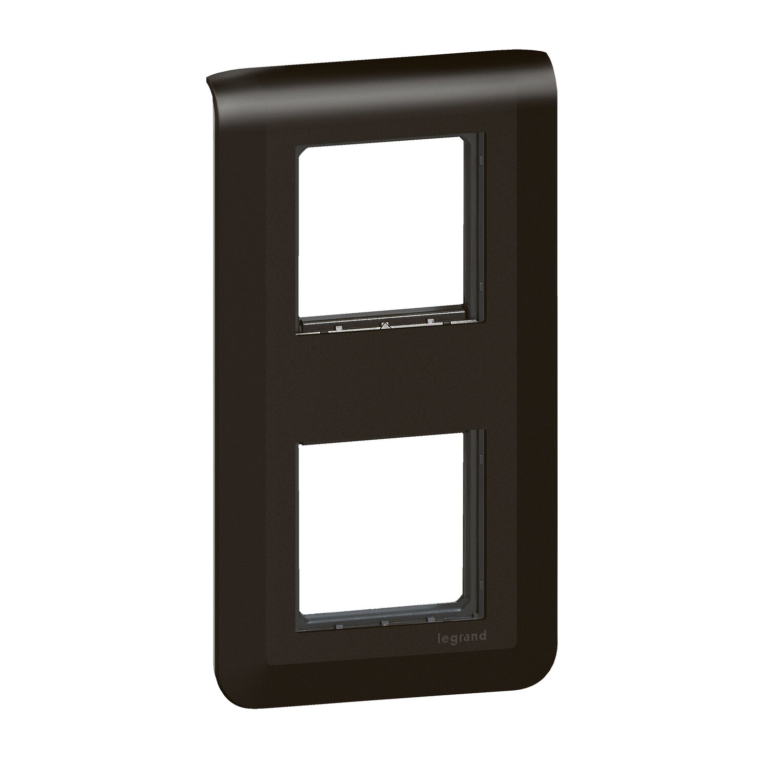 Plaque + Support Mosaic Composable 2x2 Modules Vertical Entraxe 71mm Noir