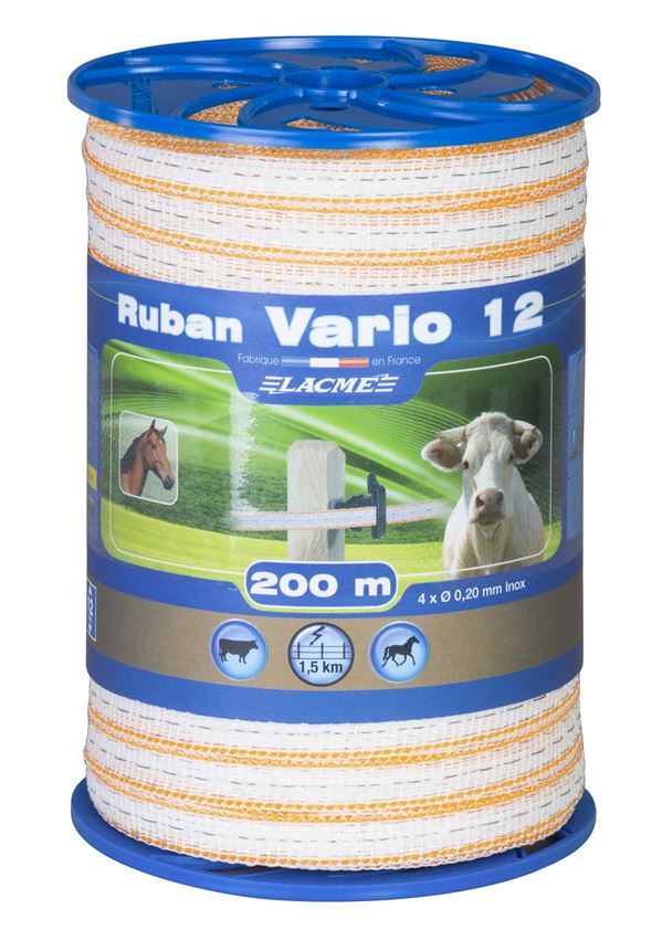 Fil clôture Ruban vario 12mm 200m bobine