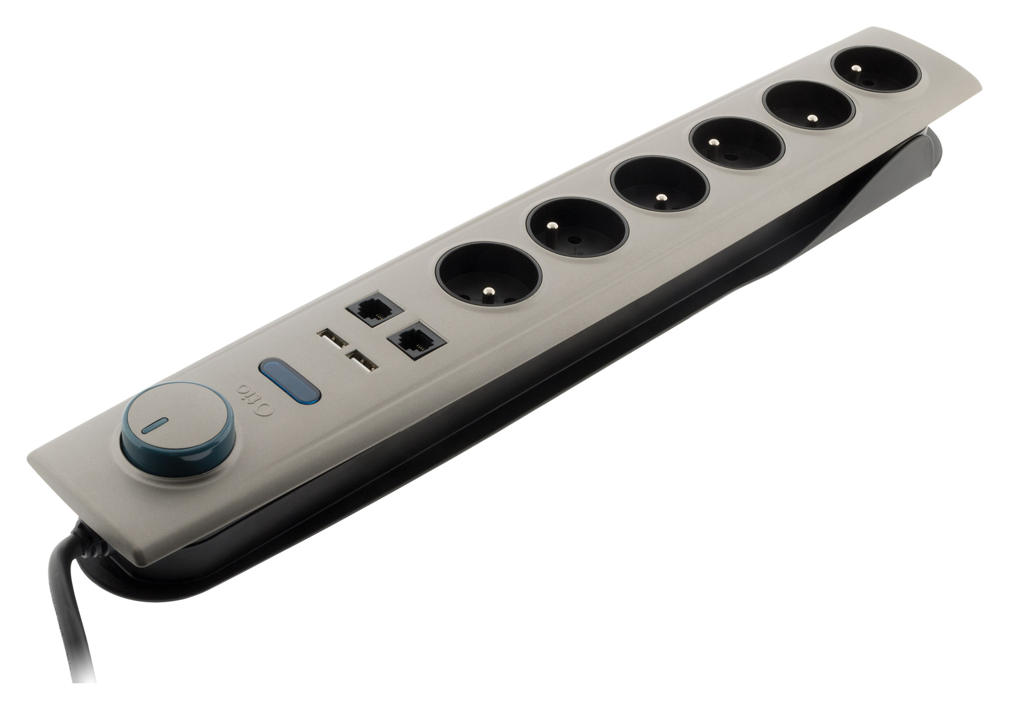 Multiprise parafoudre 6 prises 16a + inter + USB rj11