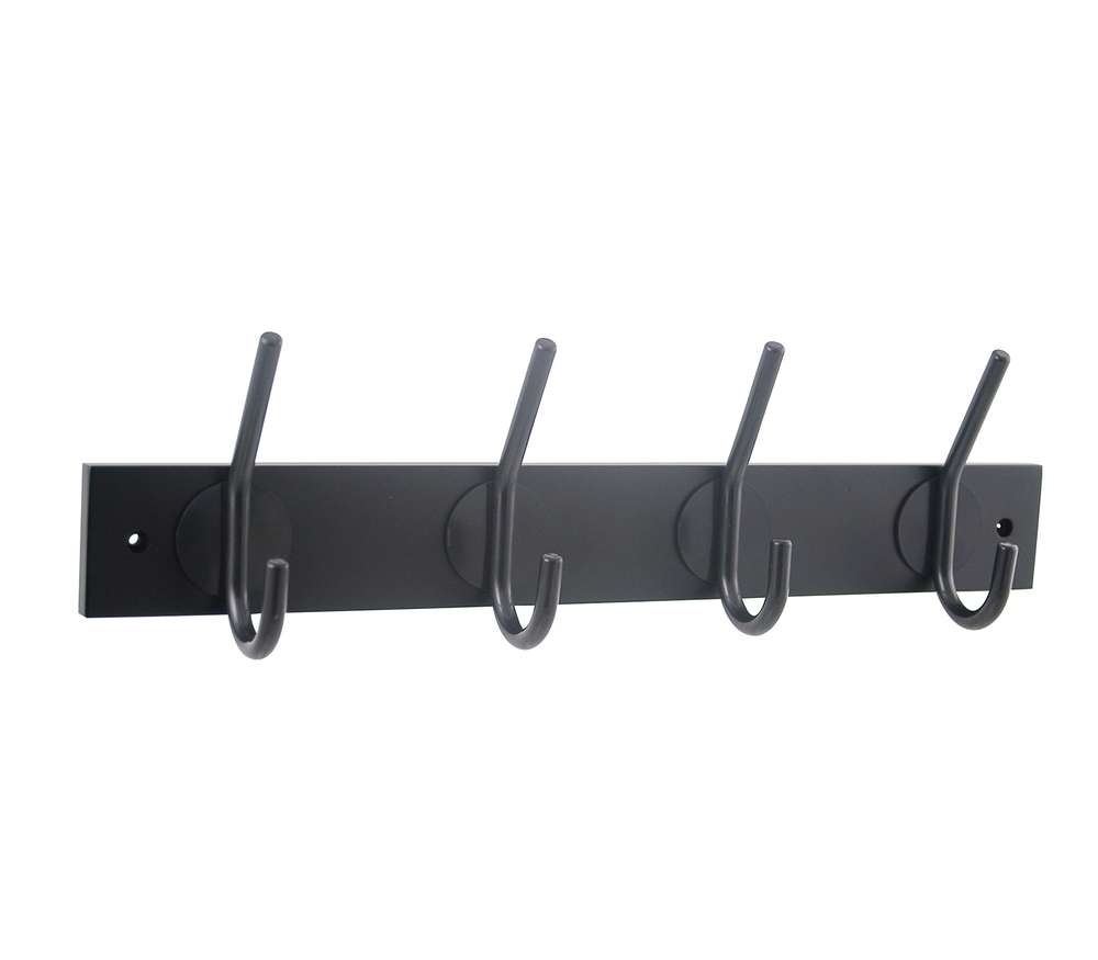 Portemanteau 4 patères à fixer Lama Noir