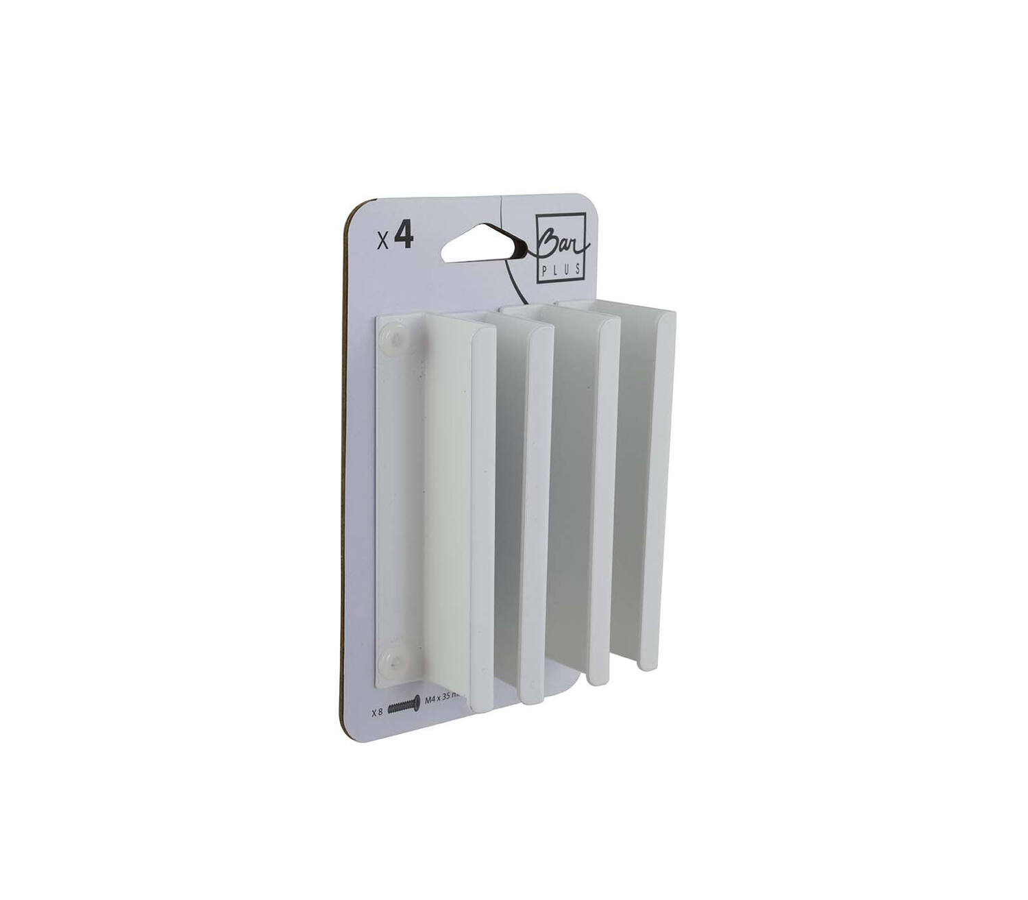 Set de 4 boutons de meuble invisible acier blanc - BAR PLUS