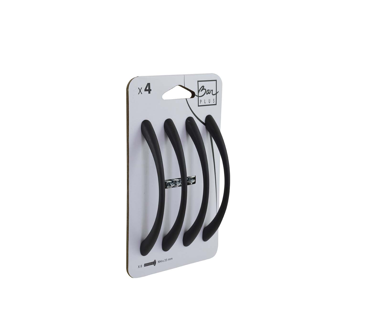 Set de 4 boutons de meuble Courbe zamack noir - BAR PLUS