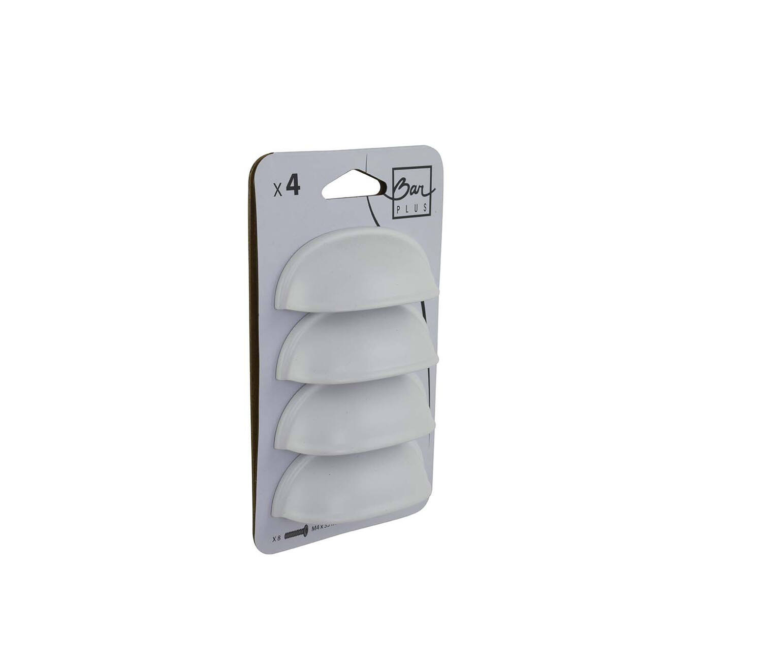 Set de 4 boutons de meuble Coquille acier blanc - BAR PLUS