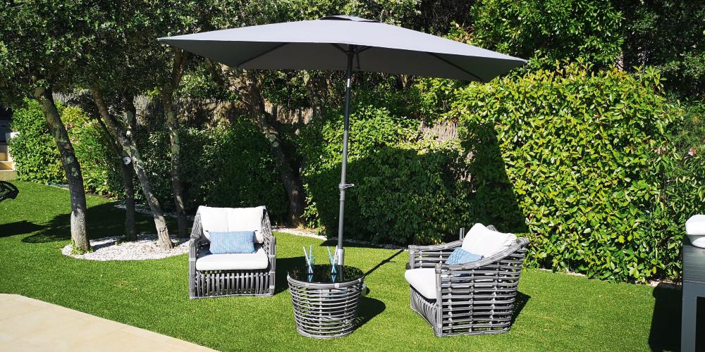 Parasol droit Tilt 3x2m Gris ardoise - GIVEX