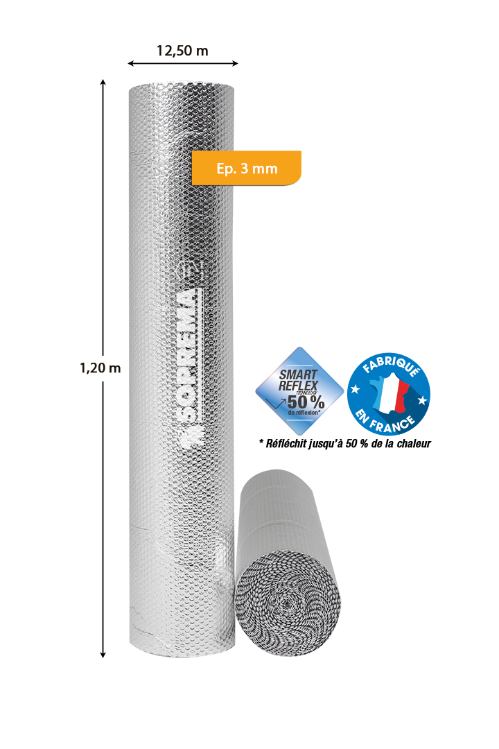 Isolant mince multiusage Eco Reflex 3mm 12,5x1,2m - SOPREMA