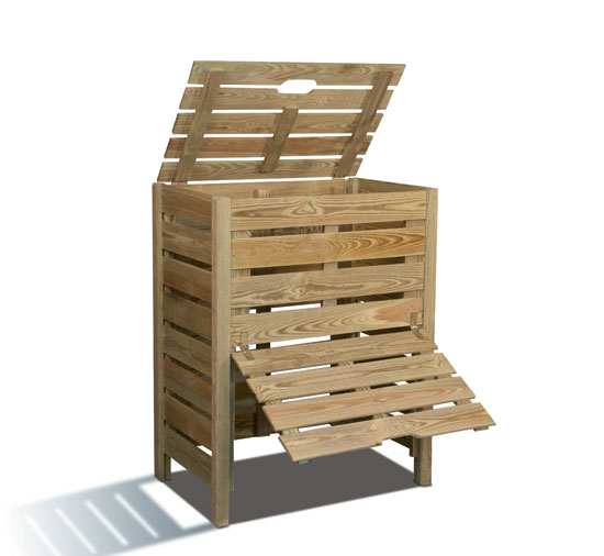 Composteur Bois 400 Litres 80x50xH.100cm- CERLAND