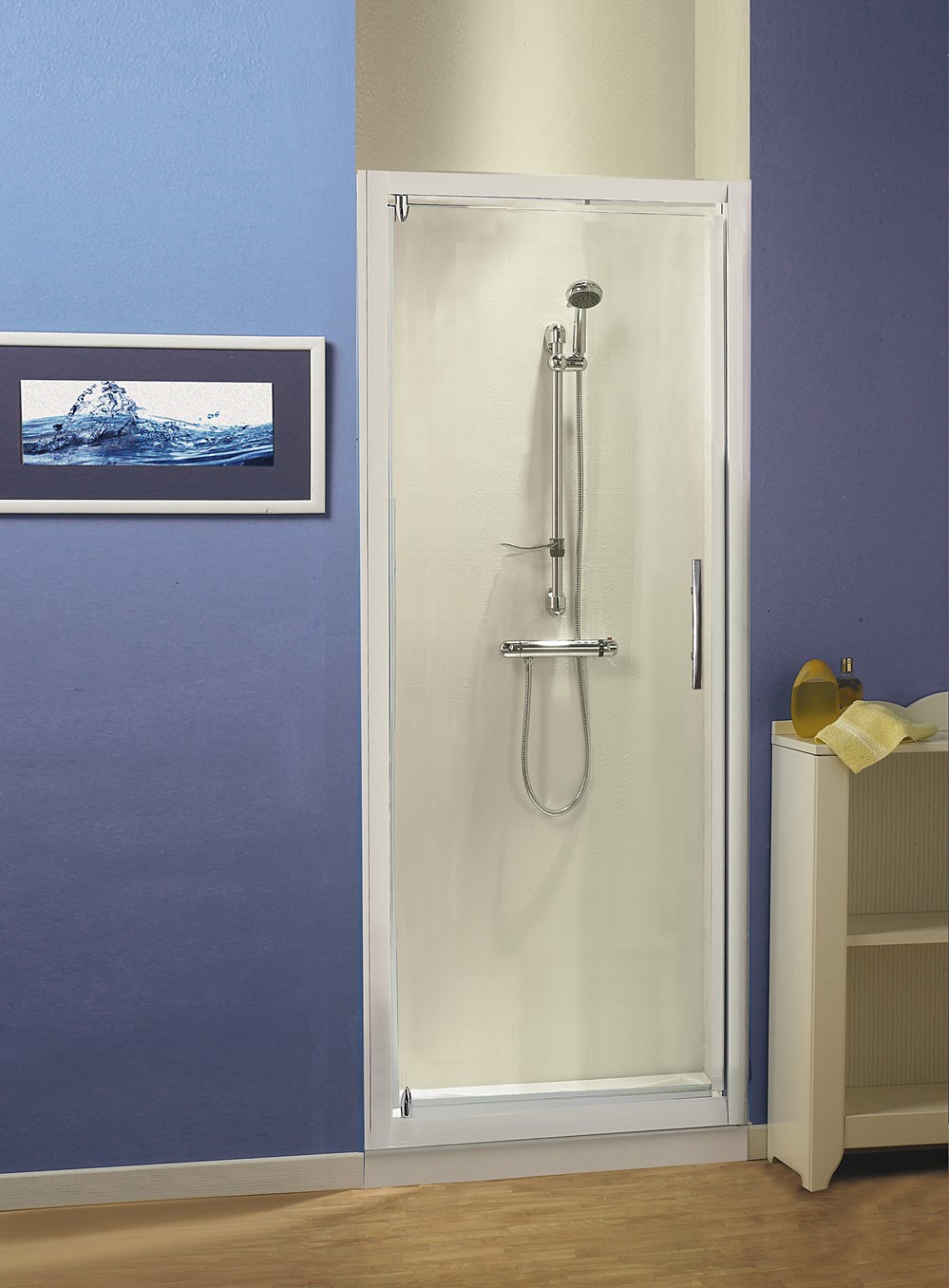 porte pivotante manchester 87,5/91 chromé transparent - ALGUE