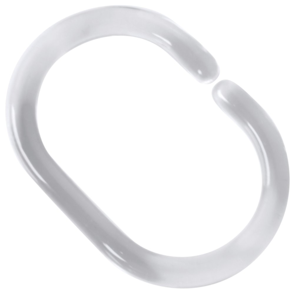 Anneaux de douche x12 clip transparent polyéthylène