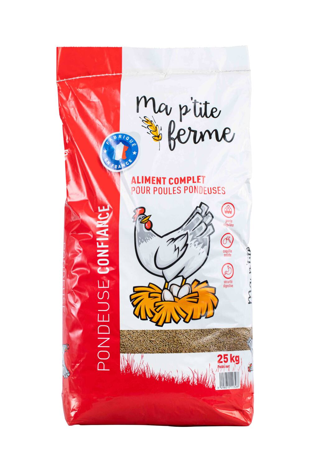 Aliment Complet Poule Pondeuse Confiance 25kg Sans OGM - MA P'TITE FERME