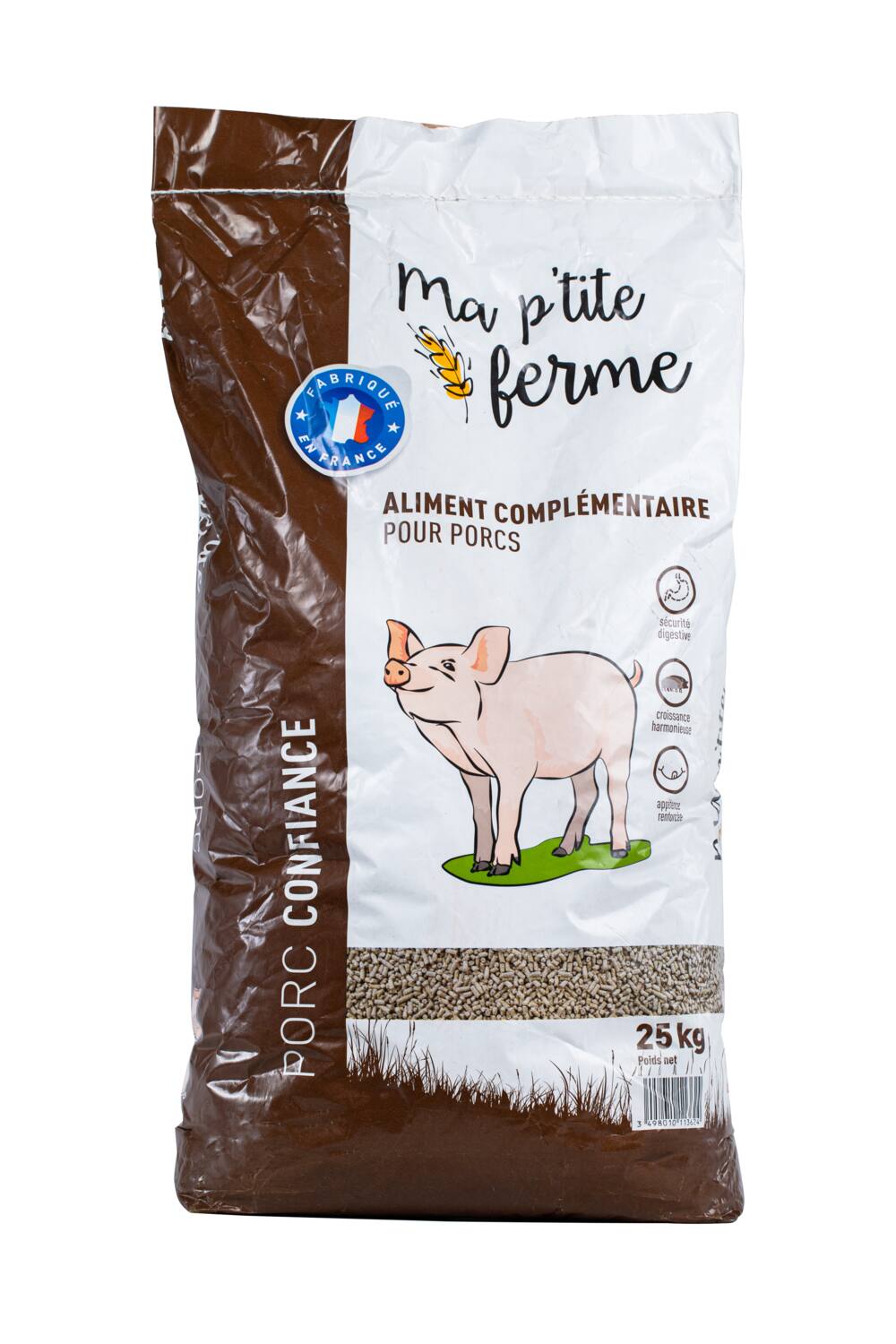 Aliment Complet Porc Confiance 25kg Sans OGM - MA P'TITE FERME