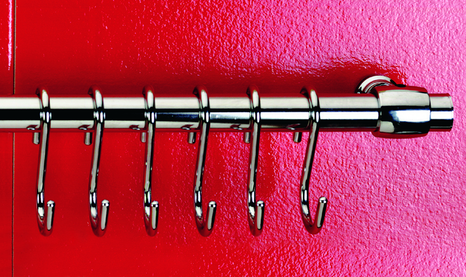 Tringle chromée 58 cm + 6 cochets - METALTEX