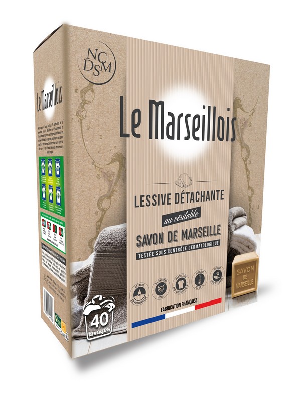 Lessive poudre linge véritable savon de marseille  2.625kg