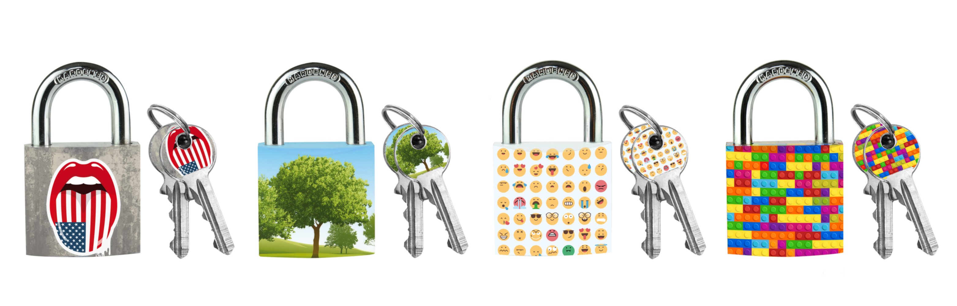 Cadenas 30mm anse acier à clé 4 motifs