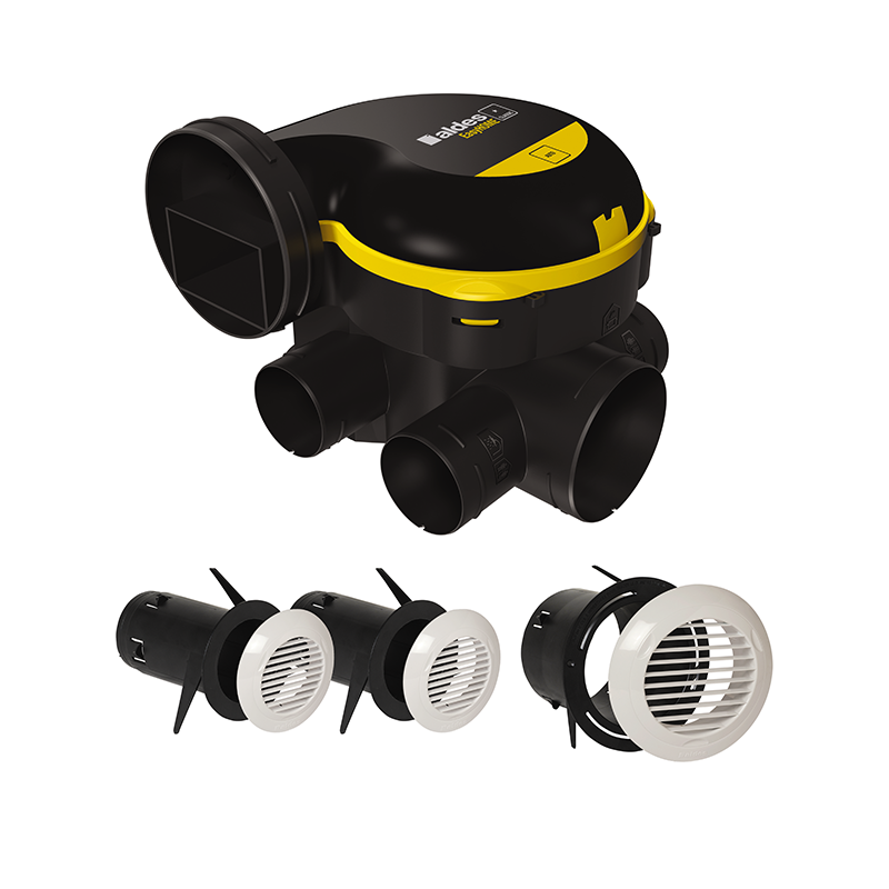Kit VMC simple flux autoréglable EasyHOME Classic avec grilles BIP